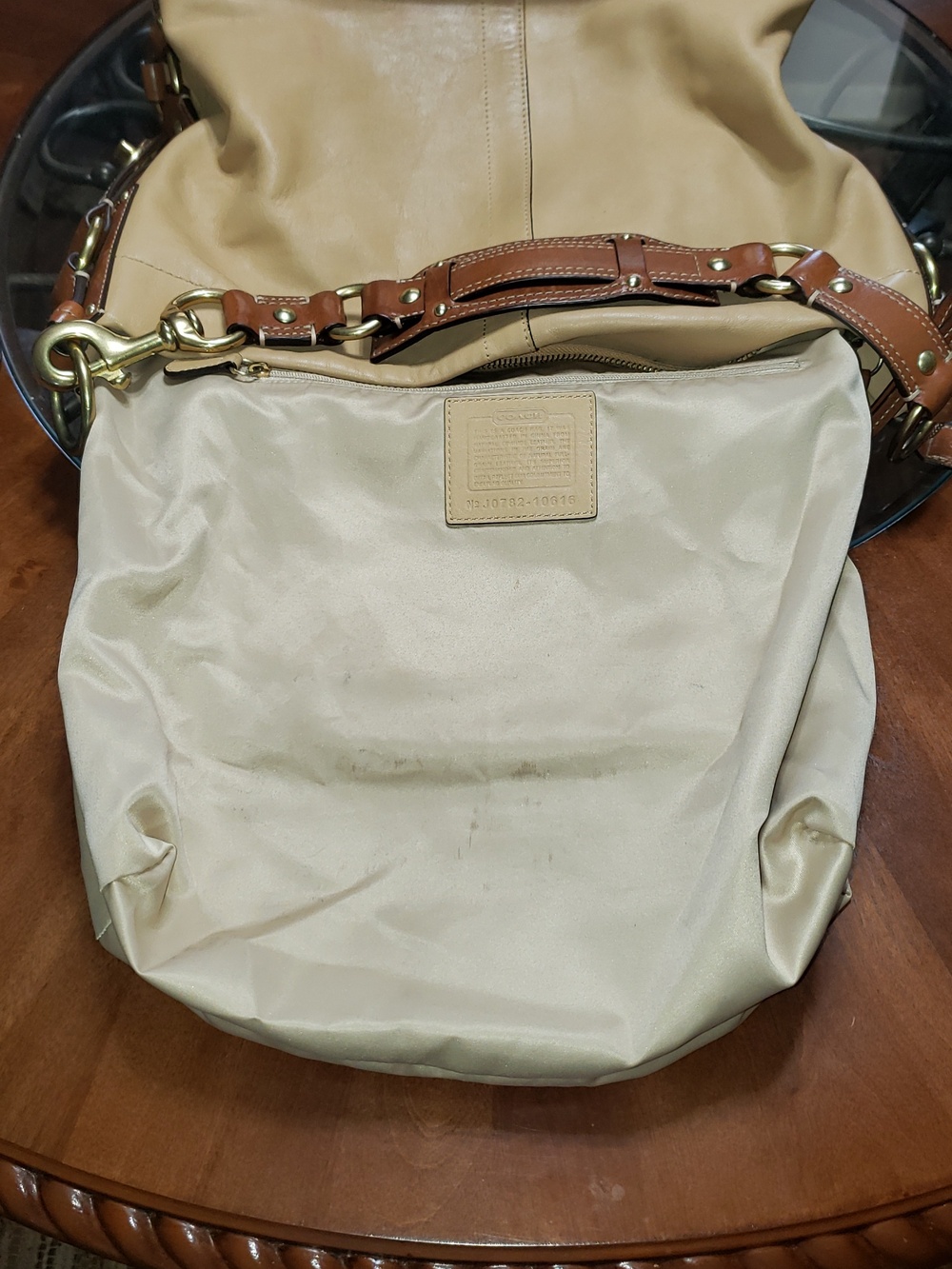 💘🖤💘 COACH 10616 CARLY LIMITED EDITION NAPPA LEATHER VINTAGE HOBO TAN BAG - Picture 9 of 11